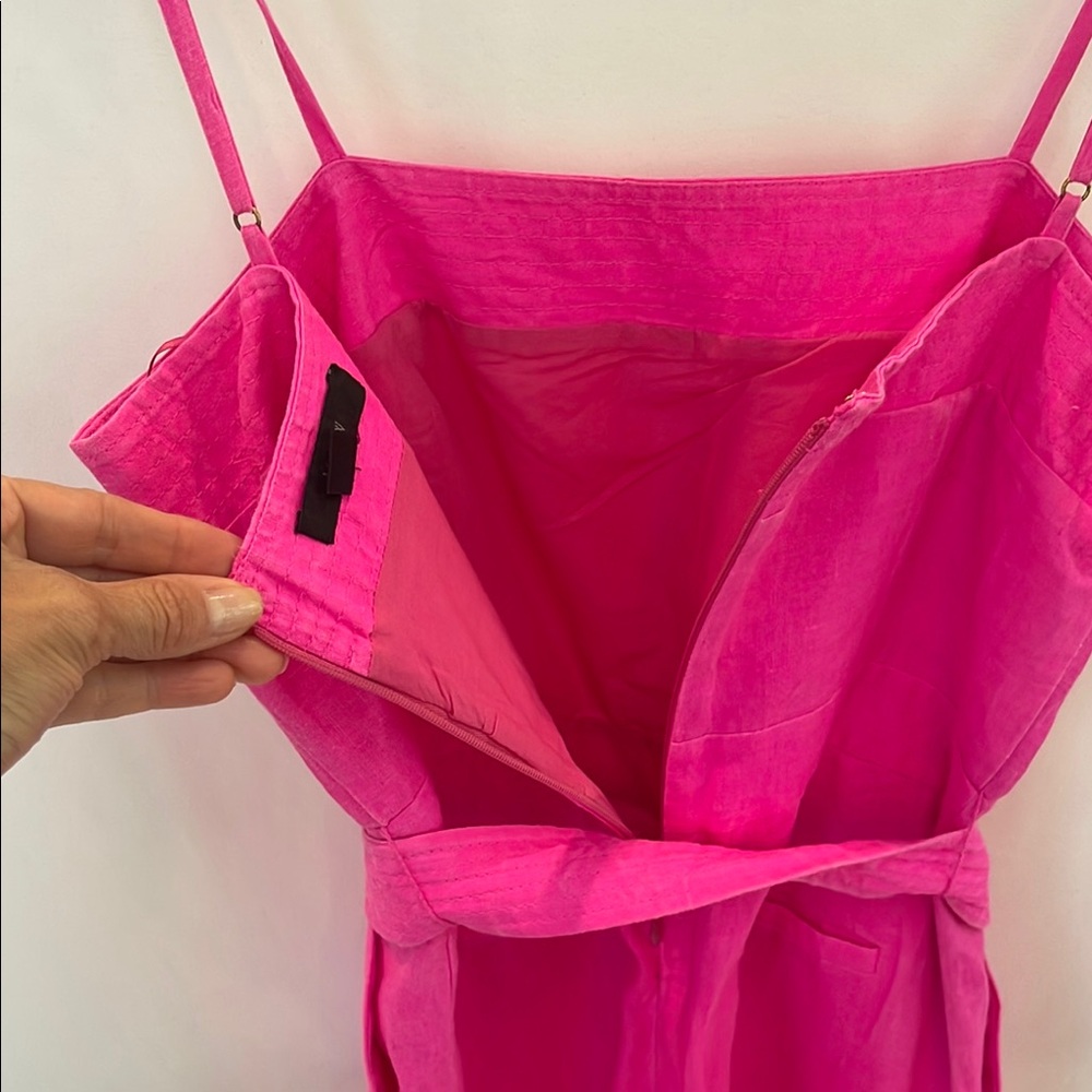 J.Crew Elegant Linen Pink Sleeveless Jumpsuit - Picture 4 of 8